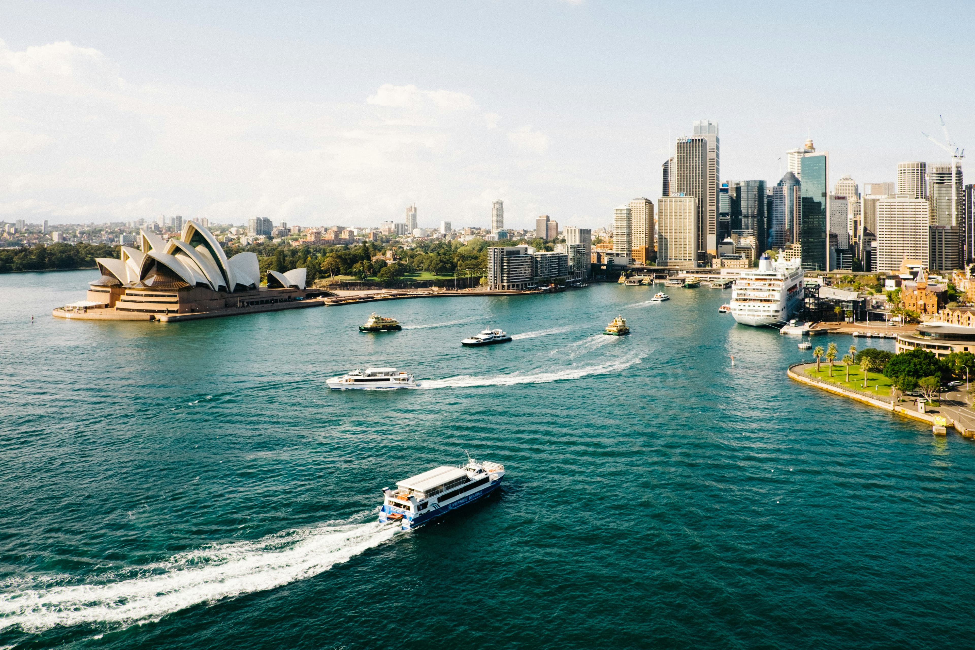 Sydney Harbour and Opera House waterfront in Australia