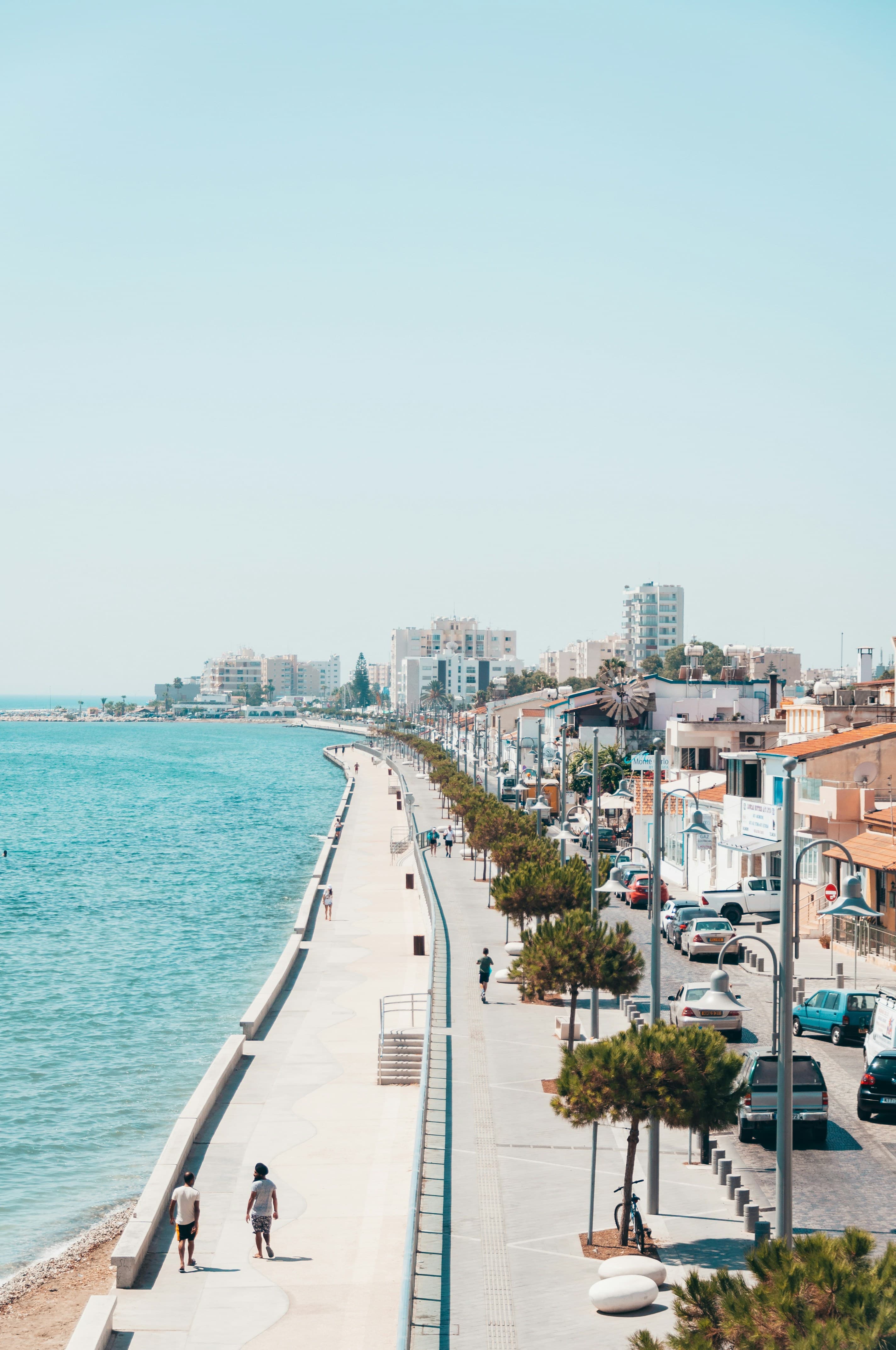Seafront promenade and coastline in Cyprus