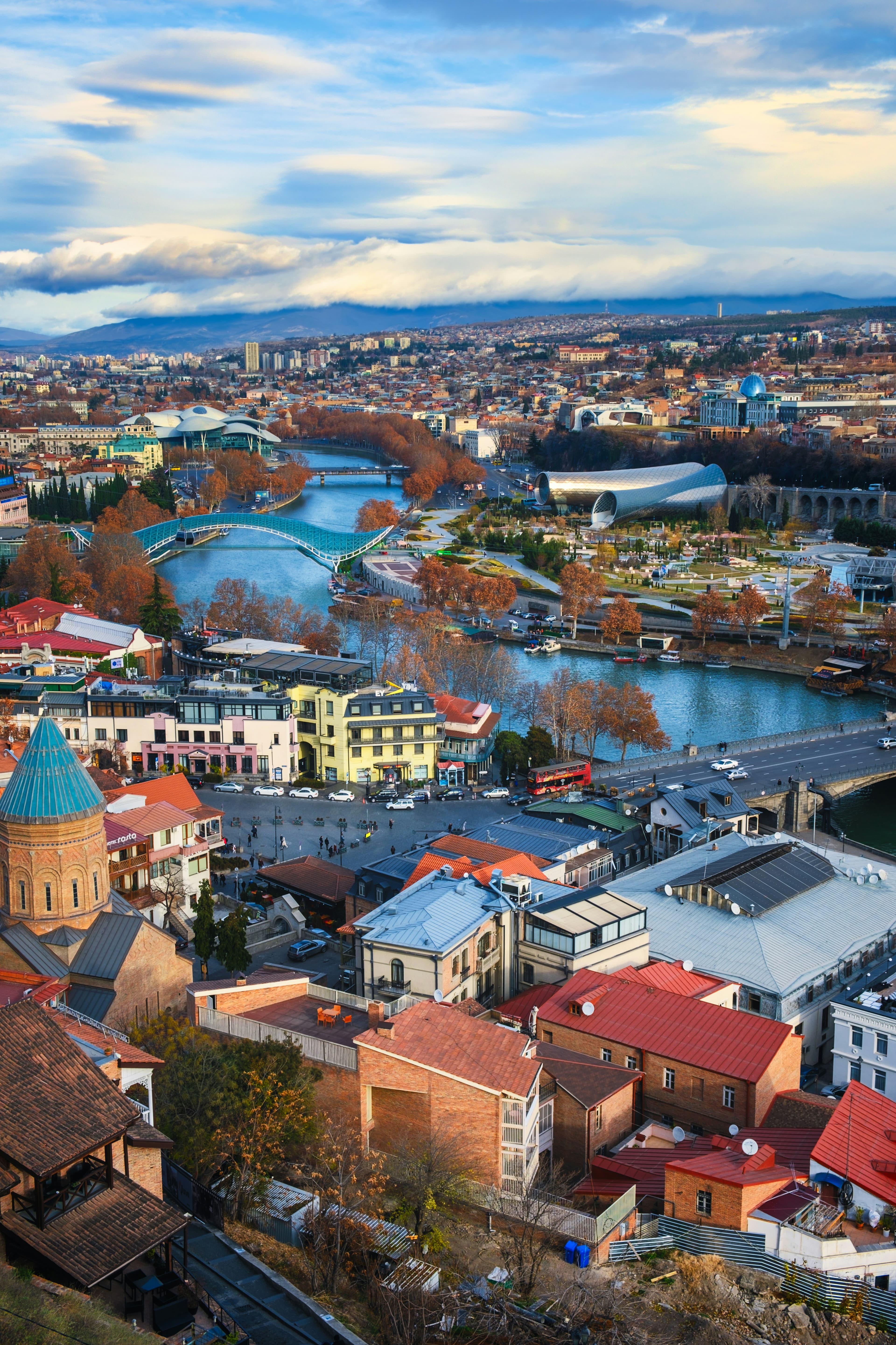 Tbilisi cityscape and river view in Georgia